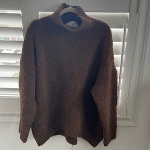 Brown oversized turtle neck sweater